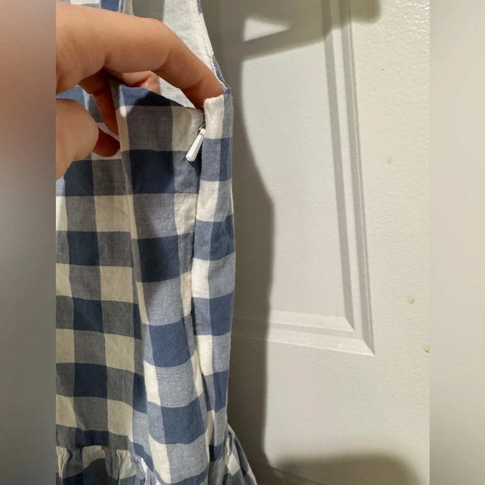 GAP kids Blue Gingham Eyelet trim dress